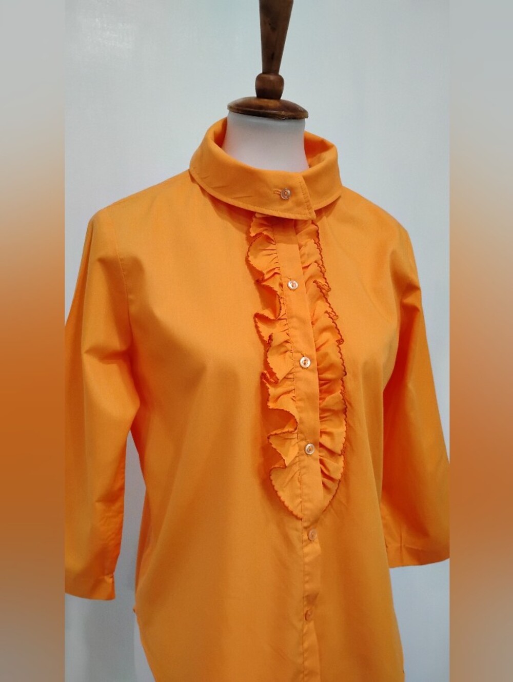 PUMPKIN RUFFLED VINTAGE BLOUSE